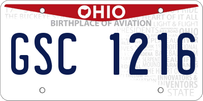 OH license plate GSC1216