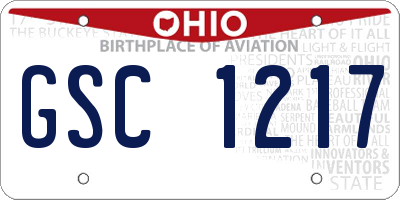 OH license plate GSC1217