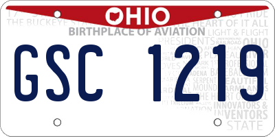 OH license plate GSC1219