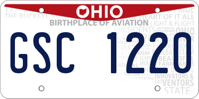 OH license plate GSC1220