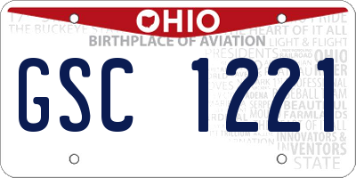 OH license plate GSC1221