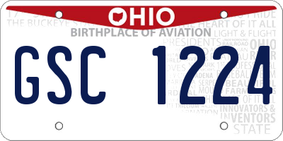 OH license plate GSC1224
