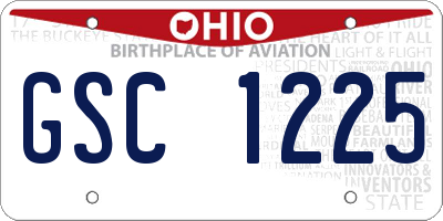 OH license plate GSC1225