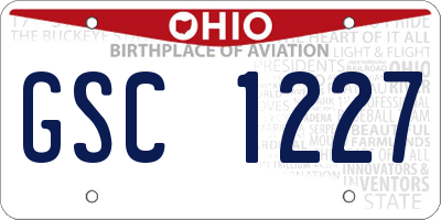 OH license plate GSC1227