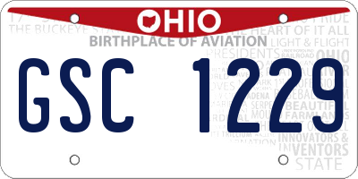 OH license plate GSC1229