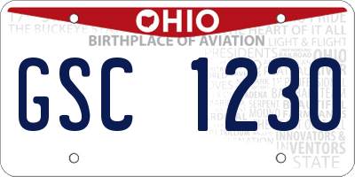 OH license plate GSC1230