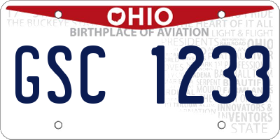 OH license plate GSC1233
