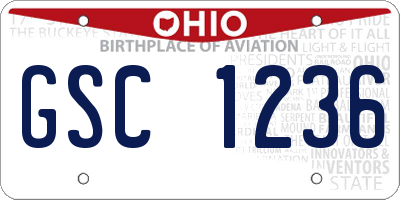 OH license plate GSC1236