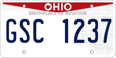 OH license plate GSC1237