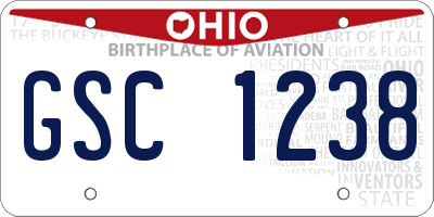 OH license plate GSC1238