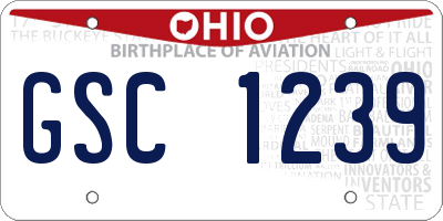 OH license plate GSC1239