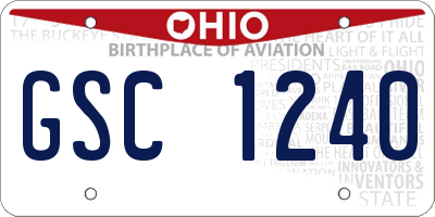 OH license plate GSC1240