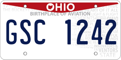 OH license plate GSC1242