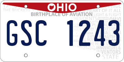 OH license plate GSC1243