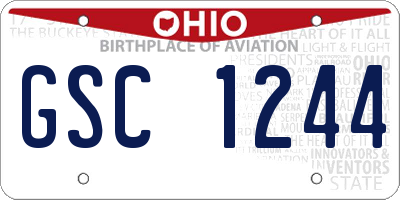 OH license plate GSC1244