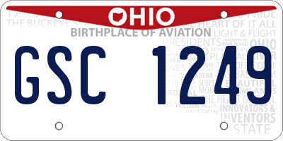 OH license plate GSC1249