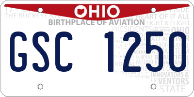 OH license plate GSC1250