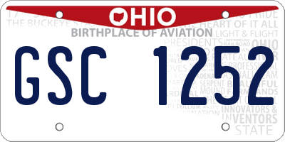 OH license plate GSC1252