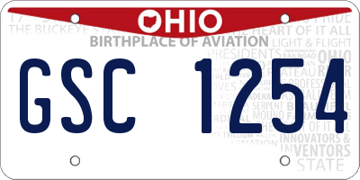 OH license plate GSC1254