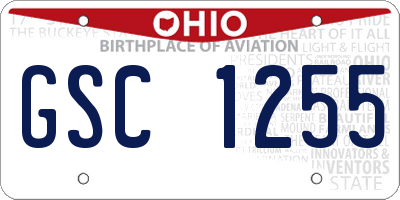 OH license plate GSC1255