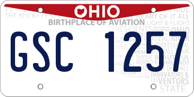 OH license plate GSC1257