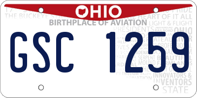 OH license plate GSC1259