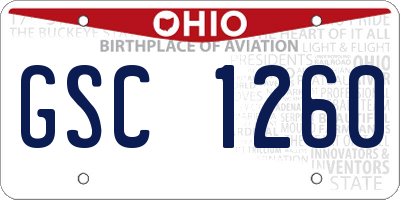 OH license plate GSC1260