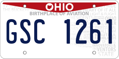OH license plate GSC1261