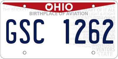 OH license plate GSC1262