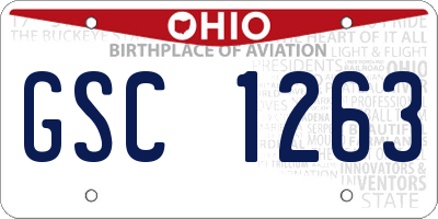 OH license plate GSC1263