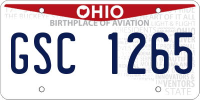 OH license plate GSC1265