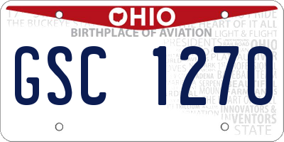 OH license plate GSC1270