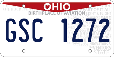 OH license plate GSC1272