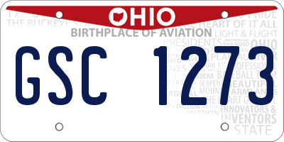 OH license plate GSC1273