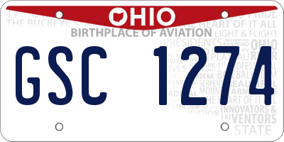 OH license plate GSC1274