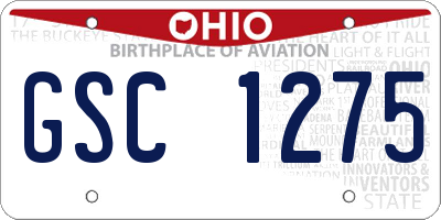 OH license plate GSC1275