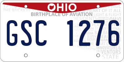 OH license plate GSC1276