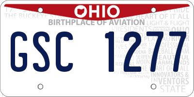 OH license plate GSC1277