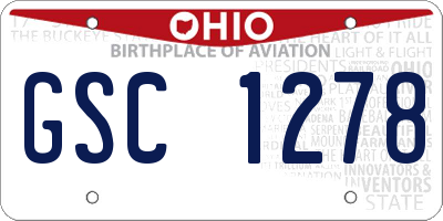 OH license plate GSC1278