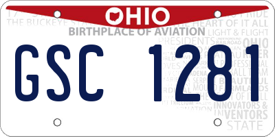 OH license plate GSC1281