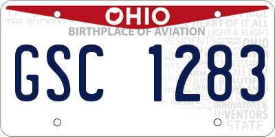 OH license plate GSC1283