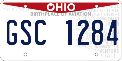 OH license plate GSC1284