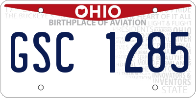 OH license plate GSC1285
