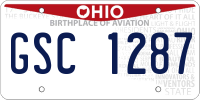 OH license plate GSC1287