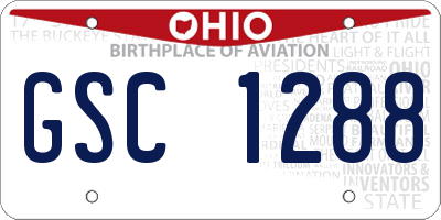 OH license plate GSC1288