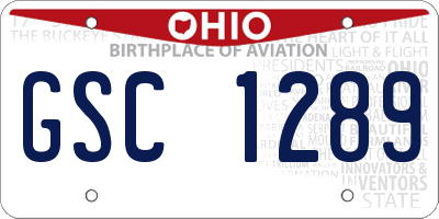 OH license plate GSC1289
