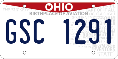 OH license plate GSC1291