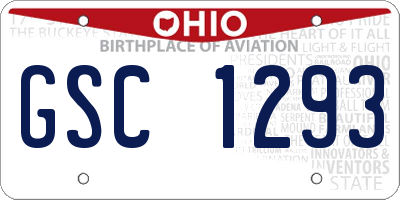 OH license plate GSC1293