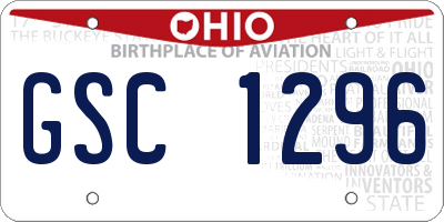 OH license plate GSC1296