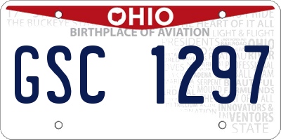 OH license plate GSC1297